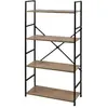 Toilinux Etagère droite large 4 niveaux colorado h.48 en métal et mdf - beige et noir
