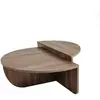 Toilinux Table basse 2 demis-cercles en panneaux de particules diam.90cm marron