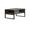 Table basse avec rangements en panneaux de particules et métal - noir