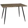 Toilinux - Table à manger 4 personnes en métal et MDF - Noir et Marron - Forest