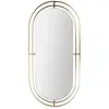 Miroir décoratif - Toilinux - Métal ovale doré - Longueur 90cm - Largeur 43cm
