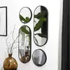 The Home Deco Factory Lot de 4 miroirs ronds et ovales - Noir