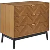 The Home Deco Factory - Commode 3 tiroirs en bois FELIX - Marron et noir
