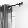 DOUCEUR D'INTERIEUR Kit de tringle à rideaux extensible noir L210 /L380 cm
