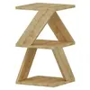 Toilinux - Bout de canapé Zig Zag en bois - Beige