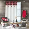 DOUCEUR D'INTÉRIEUR Rideau Cévenne imprimé coeurs - 140 x 240 cm - Blanc et rouge
