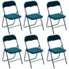 5 Five Simply Smart Lot De 6 Chaises Pliantes Effet Velours - Bleu
