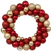 Atmosphera Couronne boule de Noël - Diam 35 cm - Rouge et Or