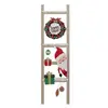 Atmosphera, Createur D'Interieur Pancarte échelle Joyeux Noël en bois avec Père Noël et couronne - H 65 cm