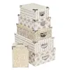 Atmosphera Lot de 6 boîtes pour cadeaux de Noël - Blanc et doré