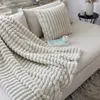 ENJOY HOME Plaid effet fourrure côtelée et flanelle beige 150 x 125 cm
