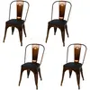 Urban Living - Lot de 4 chaises vintage Liv H84 cm - Doré et noir