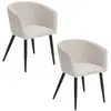 Atmosphera Lot de 2 fauteuils de table Aubin en tissu effet matelassé - Beige
