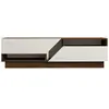 TOILINUX Meuble TV 2 portes basculantes effet bois ELIOTT - Marron et blanc TU