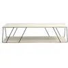TOILINUX Table basse contemporaine effet travertin - Beige TU
