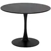 ATMOSPHERA Table à manger ronde en bois pour 4 personnes elias - noir