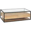 ATMOSPHERA Table basse 2 tiroirs effet bois et verre aldea - beige