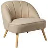 ATMOSPHERA Fauteuil en velours et pieds en bois naova - beige