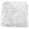 Enjoy Home Coussin doux à poils longs Epicéa - 45 x 45 cm - Blanc