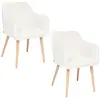 Lot de 2 fauteuils à dîner en bouclette VISOCA - Blanc