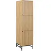 TOILINUX Armoire 2 portes et 2 étagères effet tasseaux baïkal - beige