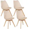 Lot de 4 chaises design scandinave baya - beige