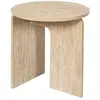 Table d'appoint ronde effet travertin pietra - d.45 cm - beige