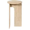 Table d'appoint ronde effet travertin pietra - d.30 cm - beige