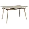 Table à manger extensible en céramique effet travertin pour 6 à 8 pers...