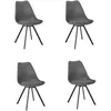Lot de 4 chaises avec coussin atome - gris foncé