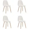 Lot de 4 chaises en bouclette freya - blanc