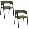 Lot de 2 fauteuils design en tissu côtelé scott - vert
