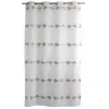 Voilage brodé horizontal blanc et beige 140 x 240 cm