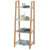 Wenko Etagère de salle de bain en bambou Finja - L. 43 x H. 112 cm - Blanc