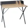 The Home Deco Factory - Bureau industriel Brice - L. 90 x l. 84 cm - Gris