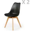 - 2 Chaises design scandinaves rembourrées Cocooning - Noir - Cocooning