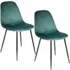 2 Chaises Design Velours Giulia - Bleu Canard
