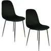 2 Chaises Design Velours Giulia - Noir