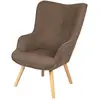 Toilinux Fauteuil Noor Avec Pieds En Bois - Taupe