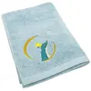 L'oiseau bateau Serviette de bain bleue Renard (50 x 100 cm)