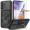 BOOLING 2 Verres Trempés + Coque pour Samsung Galaxy A23 5G Noir Antichoc Cache Caméra Anti-Rayure Rigide