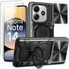 E.F.CONNECTION Coque pour Xiaomi Redmi Note 14 5G avec Cache Objectif Noir + 2 Verres Trempés