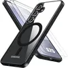 BOOLING Coque + 2 Verres Trempés pour Samsung Galaxy S25, Protection Hybride avec Anneau Magnétique Noir