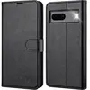 E.F.CONNECTION Coque pour Google Pixel 7 Anti-Rayures Porte-Carte Cuir PU Souple 360 Degré - Noir