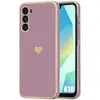 BOOLING Coque de protection - Samsung - Galaxy A16 - Violet - Motif Coeur doré - Antichoc Souple