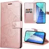 E.F.CONNECTION Coque pour Xiaomi Redmi Note 13 4G (pas pour 5G) + 2 Verres Trempés, Antichoc Motif Papillon Cuir PU avec Béquille - Rose