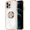 Coque de Protection pour iPhone 12 Pro Max - E.F.CONNECTION - Blanc - Souple - Bordure Or - Anti-Rayure