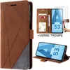 BOOLING Coque pour Samsung Galaxy A53 5G + 2 Verres Trempés, Protection Cuir PU Marron Fermeture Magnétique