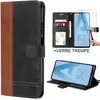 Coque pour Samsung A52s A52 4G-5G - Protection Intégrale Effet Cuir Marron-Noir - BOOLING