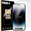 E.F.CONNECTION Lot-4 Verre Trempé pour iPhone 14 Pro Max (6,7") Protection écran Haut Definition